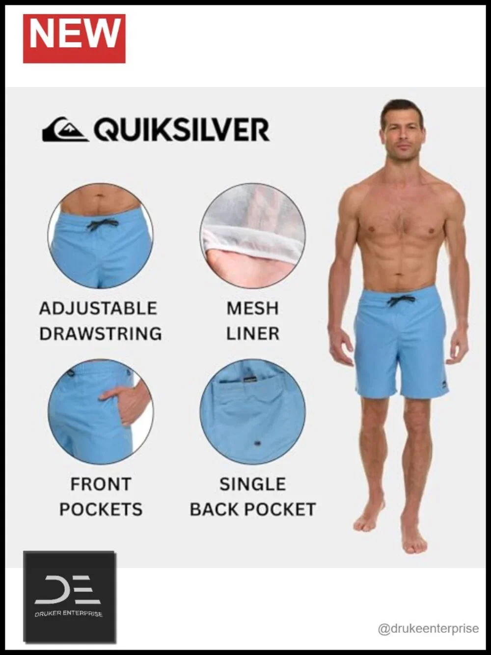 Men's Big & Tall Quick Dry Board Shorts Swim Trunks 10
